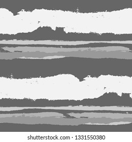 Grunge Stripes. Painted Lines. Texture with Horizontal Brush Strokes. Scribbled Grunge Rapport for Cloth, Swimwear, Textile. Retro Vector Background with Stripes
