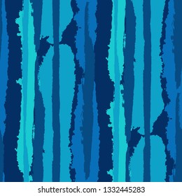 Grunge Stripes. Painted Lines. Texture with Vertical Brush Strokes. Scribbled Grunge Motif for Cloth, Fabric, Textile. Retro Vector Background