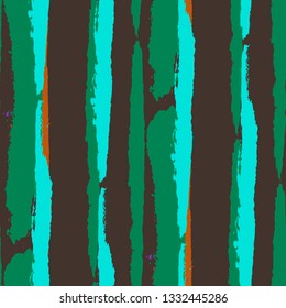 Grunge Stripes. Painted Lines. Texture with Vertical Dry Brush Strokes. Scribbled Grunge Motif for Sportswear, Fabric, Wallpaper. Trendy Vector Background with Stripes