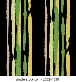 Grunge Stripes. Painted Lines. Texture with Vertical Brush Strokes. Scribbled Grunge Motif for Linen, Fabric, Textile. Retro Vector Background with Stripes