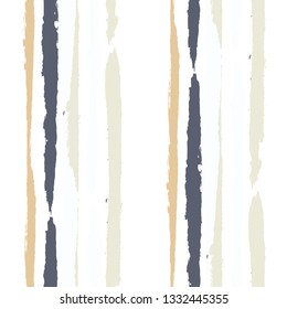 Grunge Stripes. Painted Lines. Texture with Vertical Dry Brush Strokes. Scribbled Grunge Pattern for Sportswear, Paper, Cloth. Rustic Vector Background with Stripes
