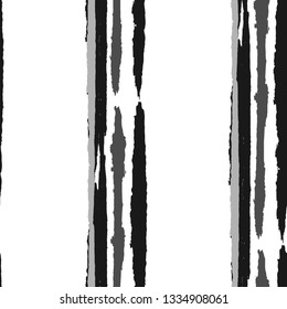 Grunge Stripes. Painted Lines. Texture with Vertical Dry Brush Strokes. Scribbled Grunge Rapport for Linen, Fabric, Textile. Trendy Vector Background