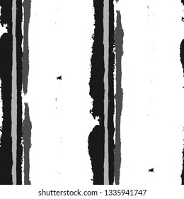 Grunge Stripes. Painted Lines. Texture with Vertical Dry Brush Strokes. Scribbled Grunge Pattern for Cloth, Fabric, Textile. Retro Vector Background