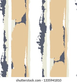 Grunge Stripes. Painted Lines. Texture with Vertical Dry Brush Strokes. Scribbled Grunge Pattern for Sportswear, Fabric, Wallpaper. Rustic Vector Background with Stripes