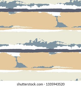Grunge Stripes. Painted Lines. Texture with Horizontal Brush Strokes. Scribbled Grunge Rapport for Cloth, Fabric, Textile. Rustic Vector Background with Stripes