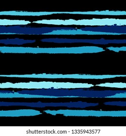 Grunge Stripes. Painted Lines. Texture with Horizontal Brush Strokes. Scribbled Grunge Rapport for Cloth, Swimwear, Textile. Retro Vector Background with Stripes