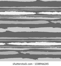 Grunge Stripes. Painted Lines. Texture with Horizontal Dry Brush Strokes. Scribbled Grunge Pattern for Linen, Fabric, Wallpaper. Trendy Vector Background with Stripes