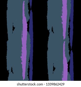 Grunge Stripes. Painted Lines. Texture with Vertical Brush Strokes. Scribbled Grunge Motif for Linen, Fabric, Textile. Rustic Vector Background