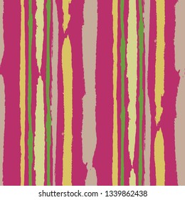 Grunge Stripes. Painted Lines. Texture with Vertical Brush Strokes. Scribbled Grunge Motif for Sportswear, Fabric, Cloth. Rustic Vector Background