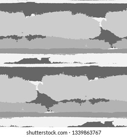 Grunge Stripes. Painted Lines. Texture with Horizontal Brush Strokes. Scribbled Grunge Motif for Linen, Fabric, Textile. Rustic Vector Background