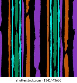 Grunge Stripes. Painted Lines. Texture with Vertical Brush Strokes. Scribbled Grunge Motif for Sportswear, Paper, Cloth. Rustic Vector Background
