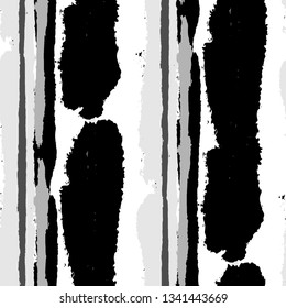 Grunge Stripes. Painted Lines. Texture with Vertical Dry Brush Strokes. Scribbled Grunge Motif for Linen, Fabric, Wallpaper. Rustic Vector Background with Stripes