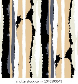 Grunge Stripes. Painted Lines. Texture with Vertical Brush Strokes. Scribbled Grunge Rapport for Linen, Fabric, Textile. Rustic Vector Background with Stripes
