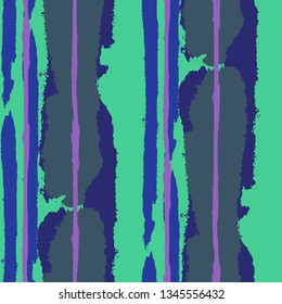 Grunge Stripes. Painted Lines. Texture with Vertical Brush Strokes. Scribbled Grunge Motif for Cloth, Fabric, Textile. Retro Vector Background