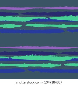 Grunge Stripes. Painted Lines. Texture with Horizontal Dry Brush Strokes. Scribbled Grunge Rapport for Linen, Fabric, Textile. Trendy Vector Background