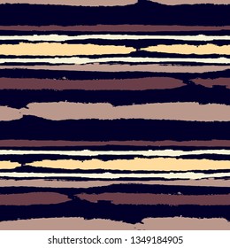 Grunge Stripes. Painted Lines. Texture with Horizontal Dry Brush Strokes. Scribbled Grunge Rapport for Sportswear, Paper, Cloth. Trendy Vector Background