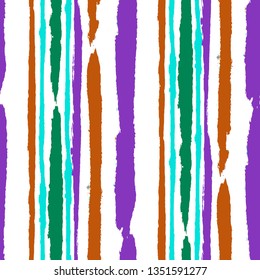 Grunge Stripes. Painted Lines. Texture with Vertical Dry Brush Strokes. Scribbled Grunge Rapport for Sportswear, Paper, Cloth. Retro Vector Background with Stripes