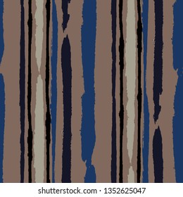 Grunge Stripes. Painted Lines. Texture with Vertical Dry Brush Strokes. Scribbled Grunge Rapport for Cloth, Swimwear, Textile. Rustic Vector Background with Stripes