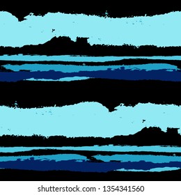 Grunge Stripes. Painted Lines. Texture with Horizontal Brush Strokes. Scribbled Grunge Pattern for Sportswear, Paper, Cloth. Retro Vector Background with Stripes