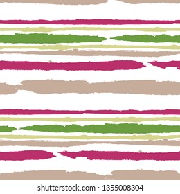 Grunge Stripes. Painted Lines. Texture with Horizontal Dry Brush Strokes. Scribbled Grunge Rapport for Sportswear, Fabric, Wallpaper. Rustic Vector Background with Stripes