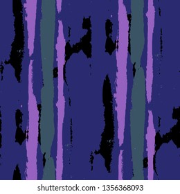 Grunge Stripes. Painted Lines. Texture with Vertical Brush Strokes. Scribbled Grunge Pattern for Cloth, Fabric, Textile. Trendy Vector Background