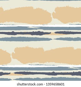 Grunge Stripes. Painted Lines. Texture with Horizontal Dry Brush Strokes. Scribbled Grunge Rapport for Cloth, Swimwear, Textile. Rustic Vector Background
