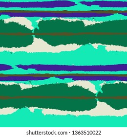 Grunge Stripes. Painted Lines. Texture with Horizontal Brush Strokes. Scribbled Grunge Motif for Cloth, Fabric, Textile. Retro Vector Background with Stripes