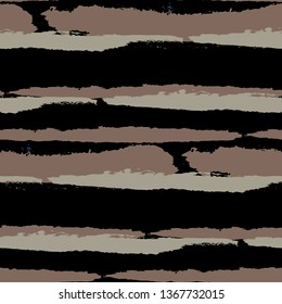 Grunge Stripes. Painted Lines. Texture with Horizontal Dry Brush Strokes. Scribbled Grunge Rapport for Linen, Fabric, Wallpaper. Retro Vector Background