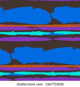 Grunge Stripes. Painted Lines. Texture with Horizontal Brush Strokes. Scribbled Grunge Pattern for Sportswear, Fabric, Cloth. Trendy Vector Background with Stripes