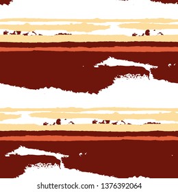 Grunge Stripes. Painted Lines. Texture with Horizontal Brush Strokes. Scribbled Grunge Motif for Sportswear, Paper, Cloth. Trendy Vector Background