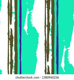 Grunge Stripes. Painted Lines. Texture with Vertical Brush Strokes. Scribbled Grunge Pattern for Sportswear, Fabric, Cloth. Retro Vector Background with Stripes