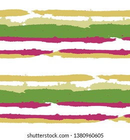 Grunge Stripes. Painted Lines. Texture with Horizontal Dry Brush Strokes. Scribbled Grunge Pattern for Sportswear, Paper, Cloth. Rustic Vector Background