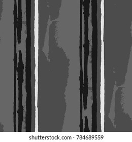 Grunge Stripes. Painted Lines. Texture with Vertical Dry Brush Strokes. Scribbled Grunge Motif for Sportswear, Fabric, Wallpaper. Trendy Vector Background with Stripes