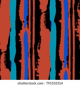 Grunge Stripes. Painted Lines. Texture with Vertical Brush Strokes. Scribbled Grunge Rapport for Sportswear, Fabric, Cloth. Rustic Vector Background