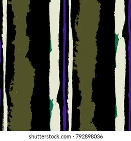 Grunge Stripes. Painted Lines. Texture with Vertical Brush Strokes. Scribbled Grunge Pattern for Linen, Fabric, Textile. Retro Vector Background