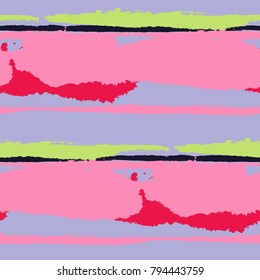 Grunge Stripes. Painted Lines. Texture with Horizontal Brush Strokes. Scribbled Grunge Rapport for Cloth, Fabric, Textile. Trendy Vector Background with Stripes