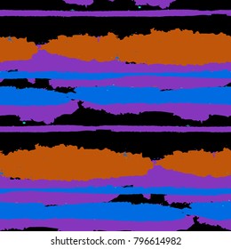 Grunge Stripes. Painted Lines. Texture with Horizontal Brush Strokes. Scribbled Grunge Pattern for Cloth, Fabric, Textile. Trendy Vector Background with Stripes