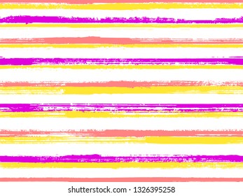 Grunge stripes seamless vector background pattern. Original decor lines pattern. Dry paintbrush stripes grunge backdrop print design. Seamless casual lines background. Punk millennial graphics.