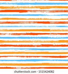 Grunge stripes seamless vector background pattern. Original decor lines pattern. Dry paintbrush stripes grunge backdrop print design. Decorative retro chevron. Ink paint lines textured background.