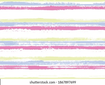 Grunge stripes seamless vector background pattern. Decorative retro chevron. Dry paintbrush stripes grunge backdrop print design. Color lines on white background. T-shirt fashion line pattern.