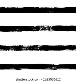 Grunge strips seamless pattern. Abstract texture hand drawn with a ink brush strokes. Vector Monochrome Scandinavian background in a simple style for print on textiles, paper, Wallpaper, t-shirts