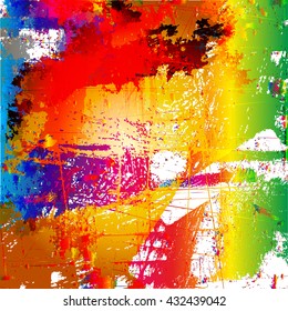 Grunge style abstract color splash background