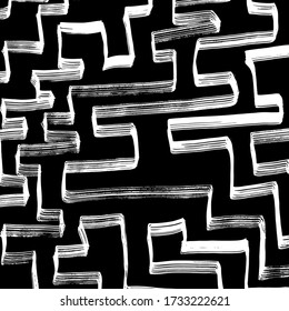 Grunge style. Abstract texture. Background. Brush pattern. White and black vector.