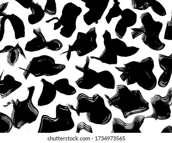 Grunge style. Abstract texture. Background. Brush pattern. White and black vector.