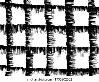 Grunge style. Abstract texture. Background. Brush pattern. White and black vector.