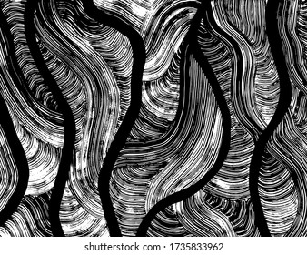 Grunge style. Abstract texture. Background. Brush pattern. White and black vector.