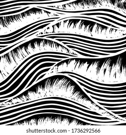 Grunge style. Abstract texture. Background. Brush pattern. White and black vector.