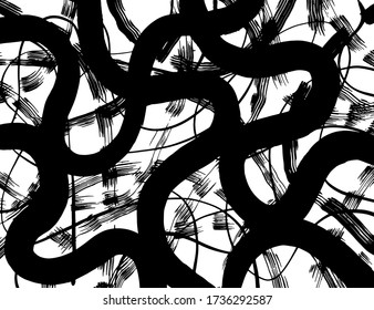 Grunge style. Abstract texture. Background. Brush pattern. White and black vector.