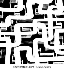 Estilo Grunge. Textura abstracta. Antecedentes. Patrón de pincel. Vector blanco y negro.