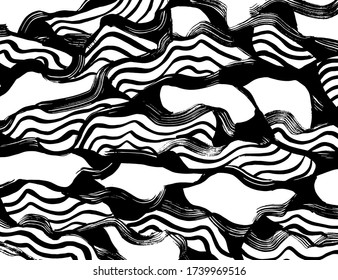Grunge style. Abstract texture. Background. Brush pattern. White and black vector.